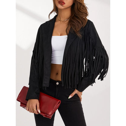 Jacket with Tassels Black