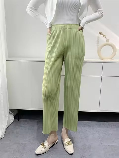 Elegant Straight Pleated Pants