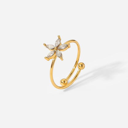 Zirconia Flower Ring