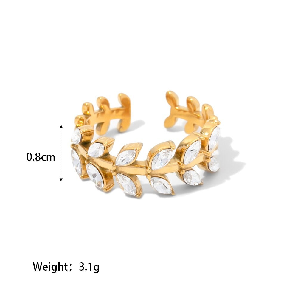 Zirconia Leaf Rings