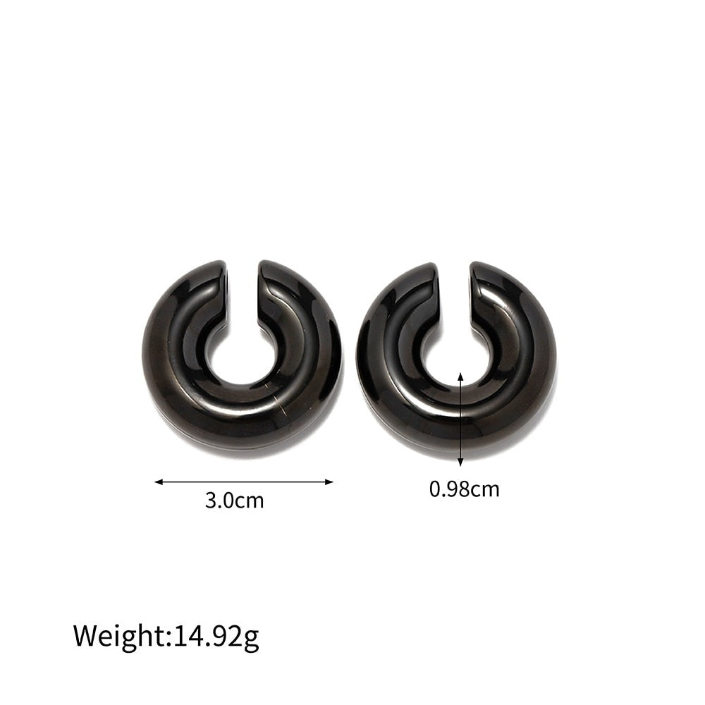 Black Chunky Hoops