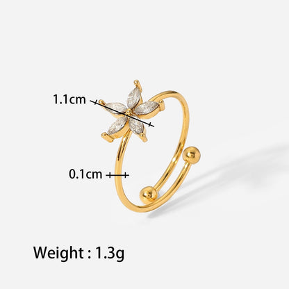 Zirconia Flower Ring