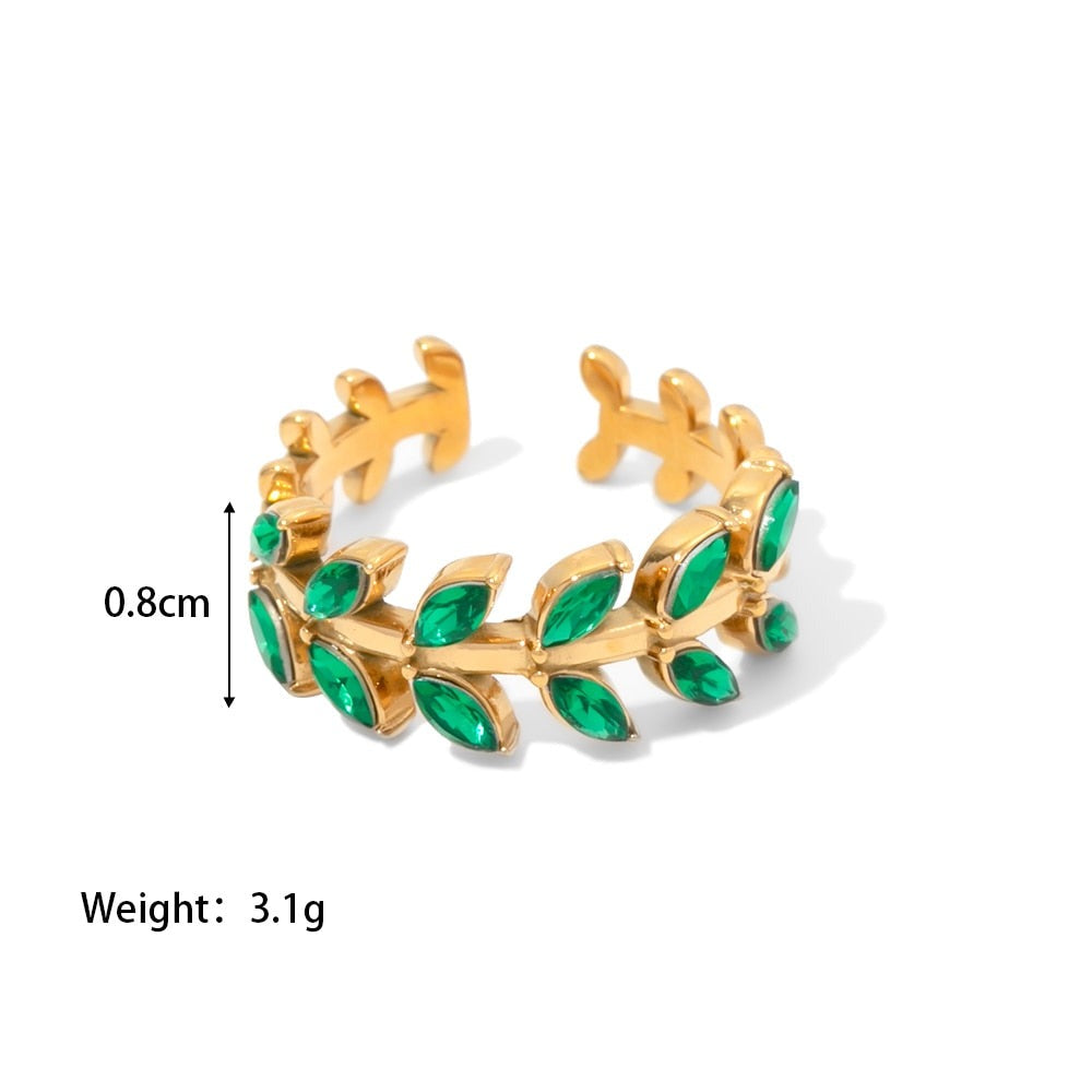 Zirconia Leaf Rings