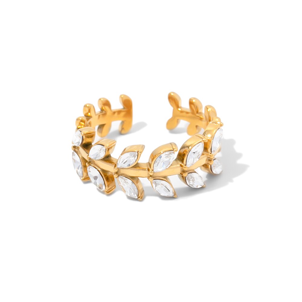 Zirconia Leaf Rings