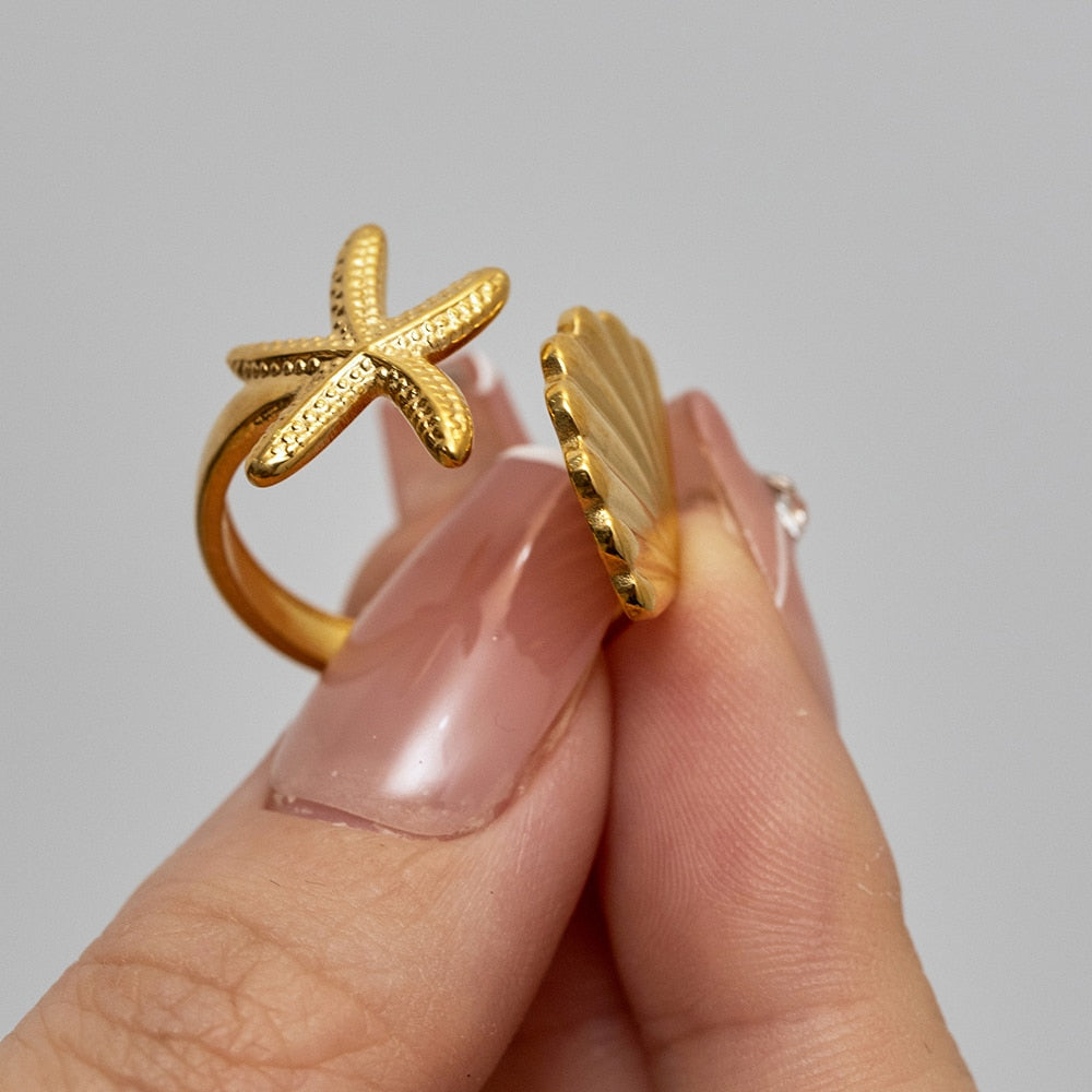 Shell and Starfish Ring