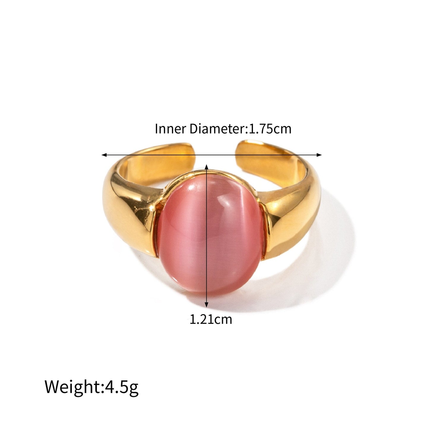 Pink Stone Opal Ring