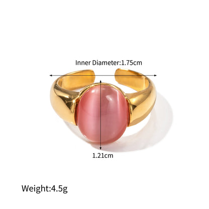 Pink Stone Opal Ring