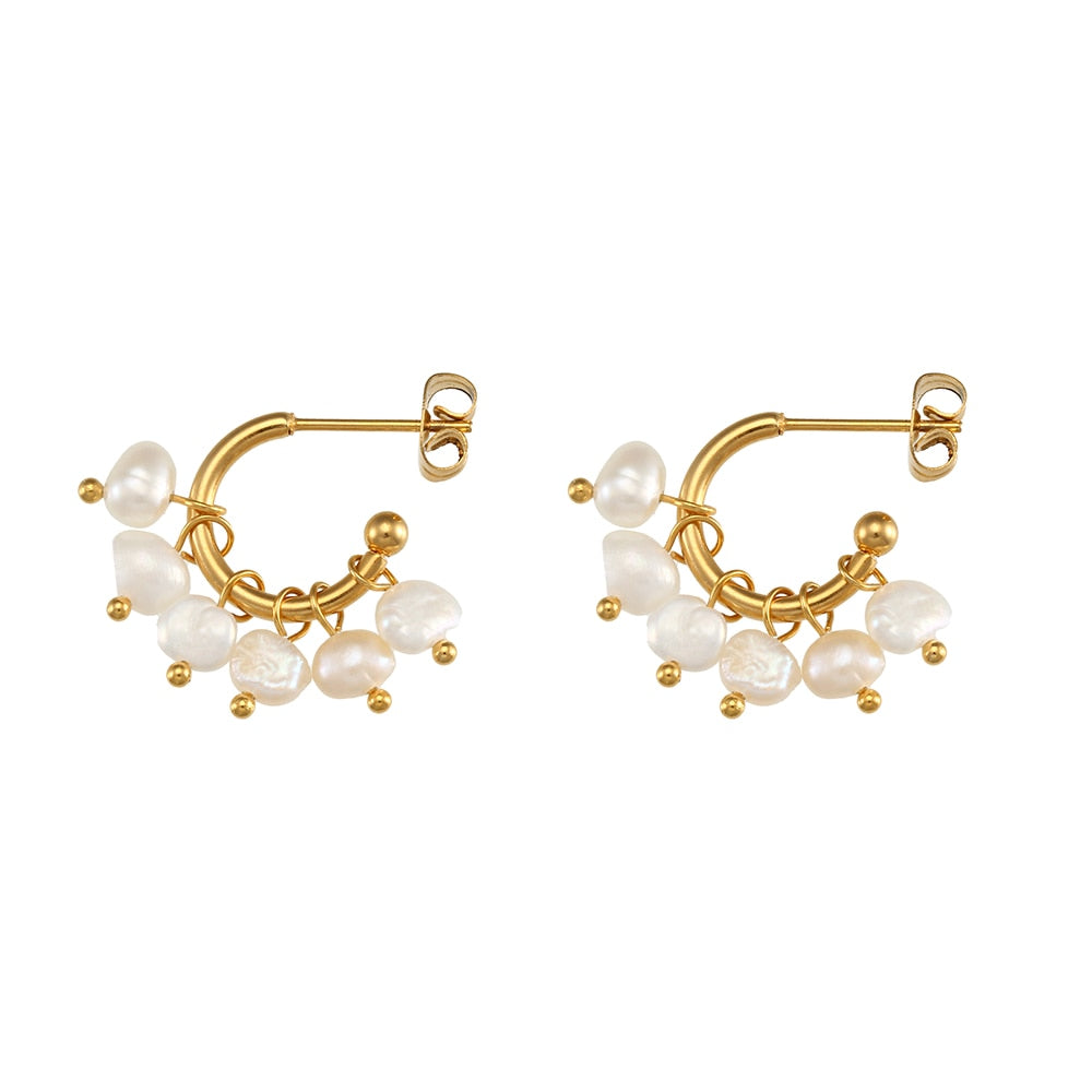 Pearl Hoop Earrings