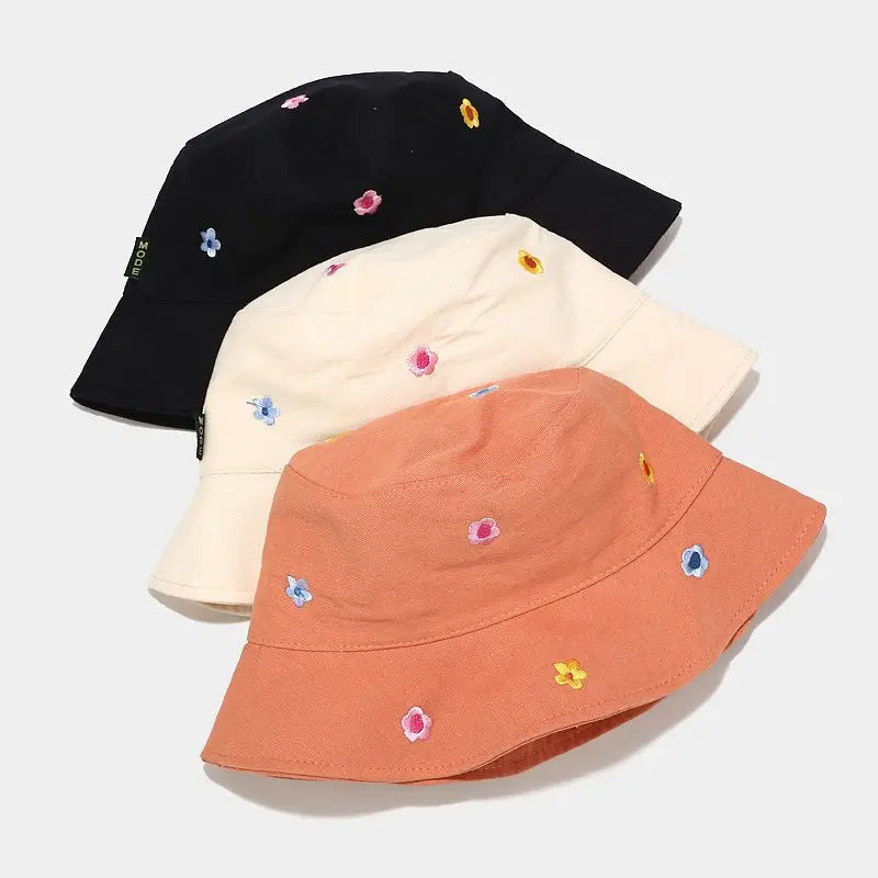 Flower Embroidery Bucket Hat