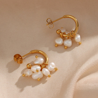 Pearl Hoop Earrings