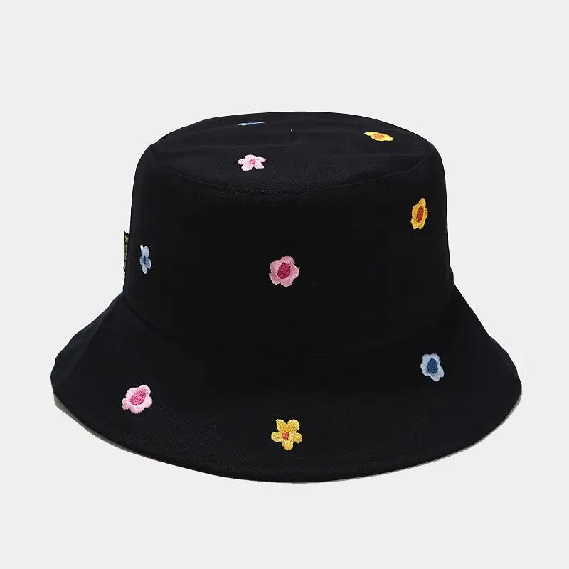 Flower Embroidery Bucket Hat