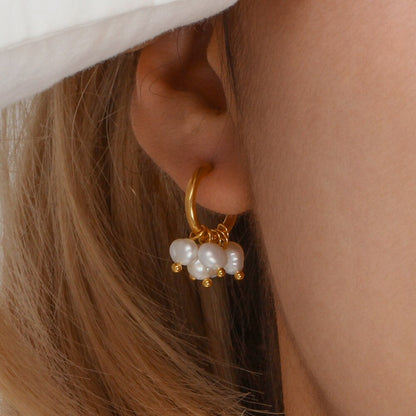 Pearl Hoop Earrings