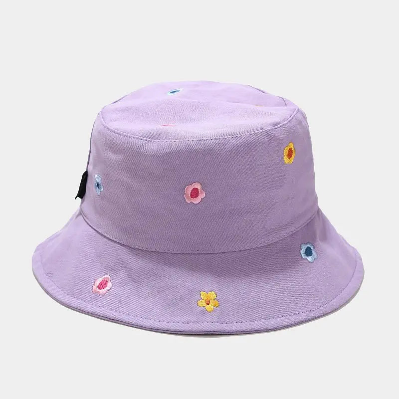 Flower Embroidery Bucket Hat