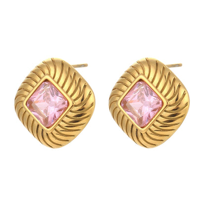 Stone Stud Earrings