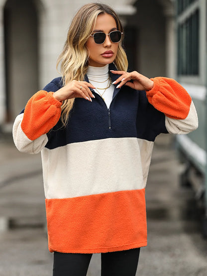 Colorblock Zip Sweater Dress