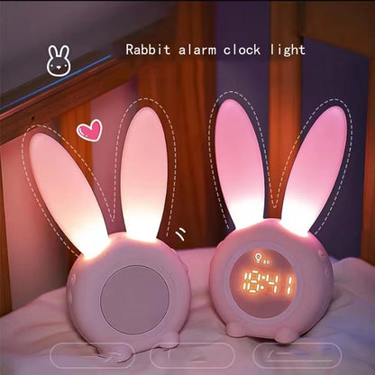 Home Timed Alarm Clock Silicone Rabbit Light