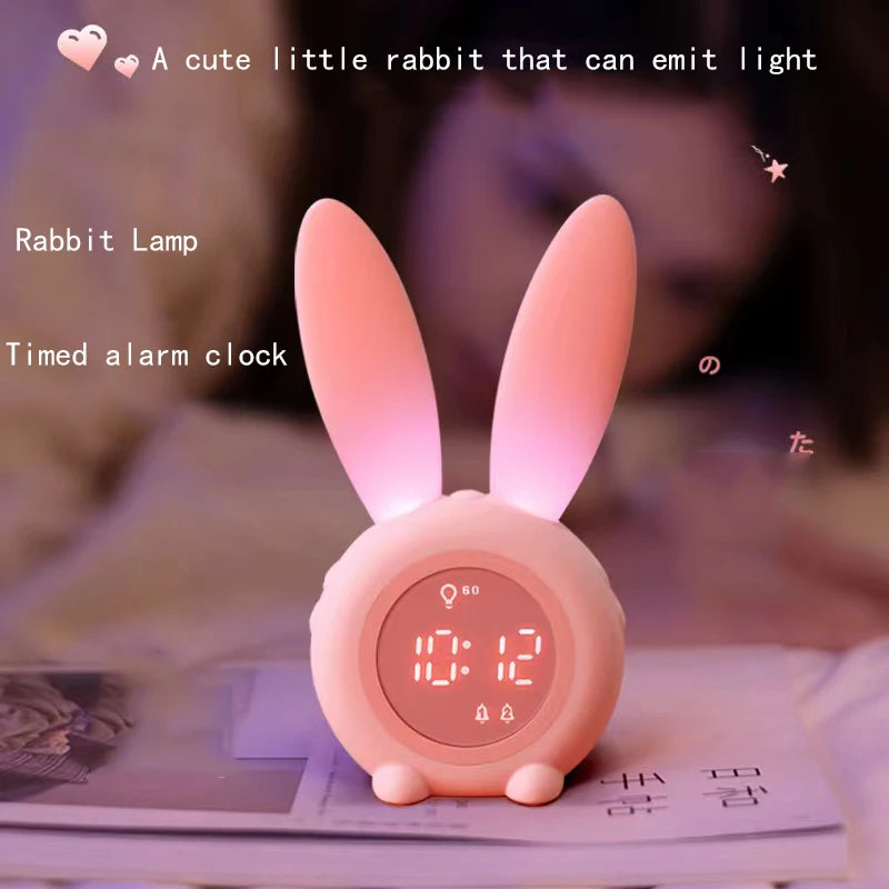 Home Timed Alarm Clock Silicone Rabbit Light