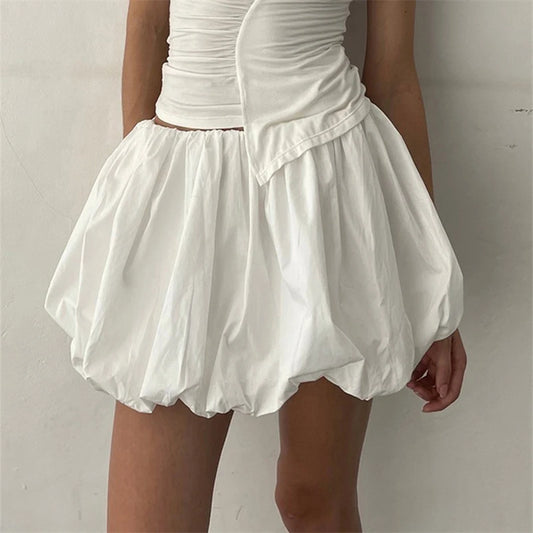 Ruffle Hem A Line Puffy Mini Skirts