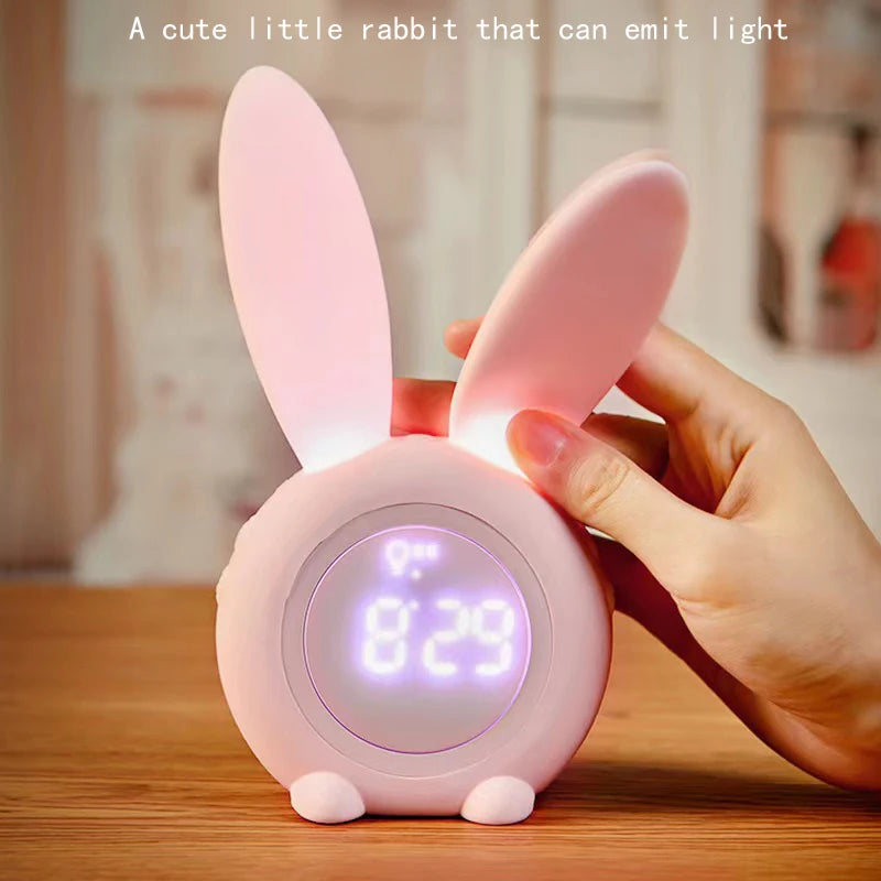 Home Timed Alarm Clock Silicone Rabbit Light