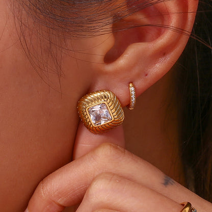 Stone Stud Earrings