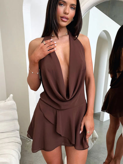 Draped Sexy Mini Dress