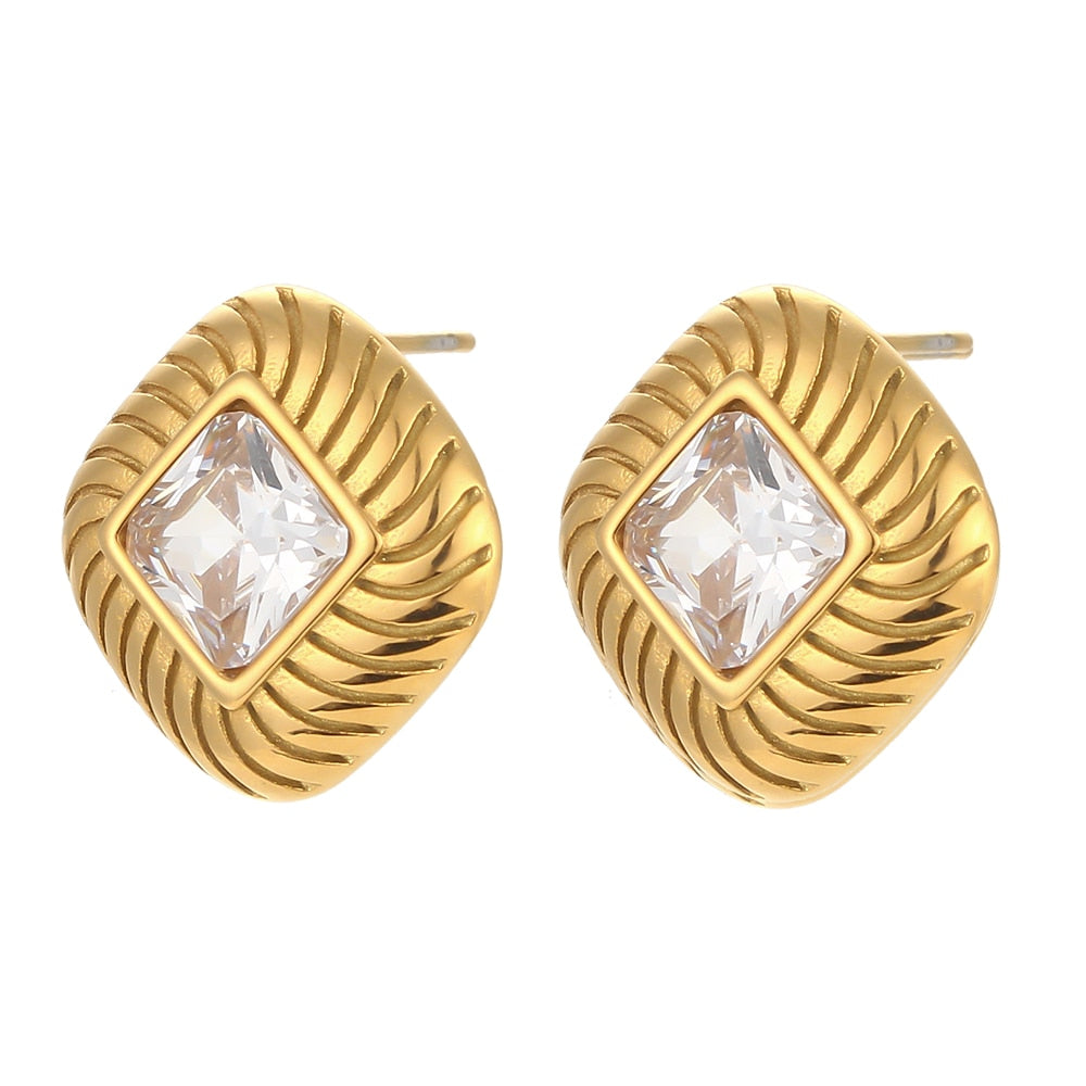 Stone Stud Earrings