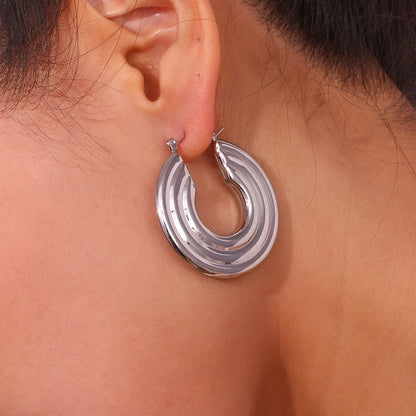 Circles Hollow Hoop Earrings