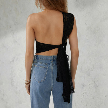 Sleeveless One-shoulder Tops