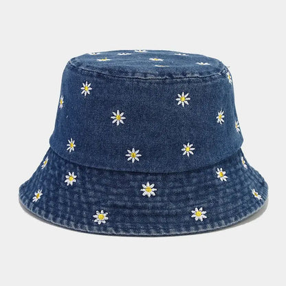 Flower Embroidery Bucket Hat