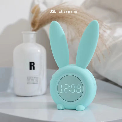 Home Timed Alarm Clock Silicone Rabbit Light