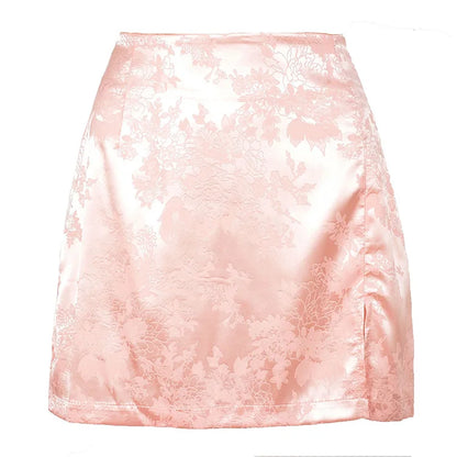 Elegant High Waist Split Mini Skirt