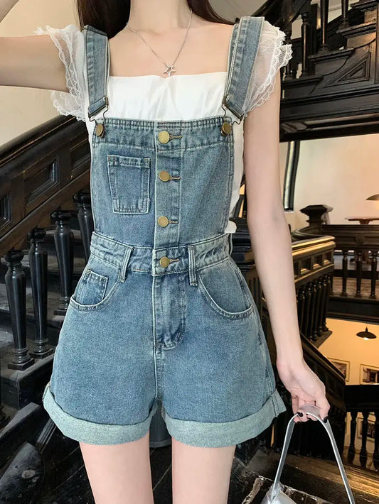 Retro Edge Denim Overall