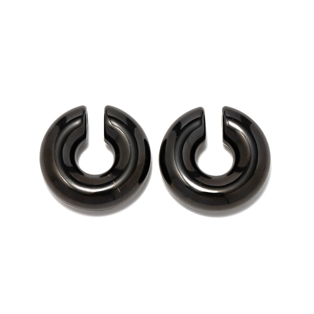 Black Chunky Hoops