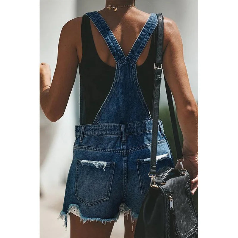 Short Denim Overalls