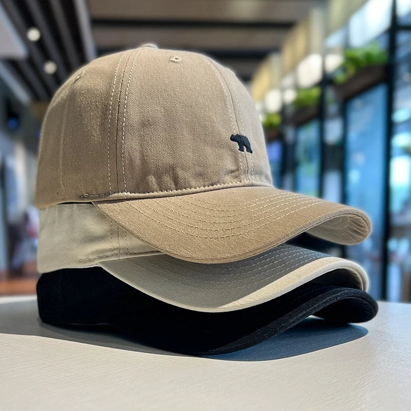 Baseball Caps with Embroidered Polar Bear