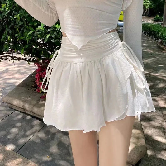 White Pleated Mini Skirts