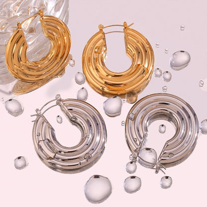 Circles Hollow Hoop Earrings