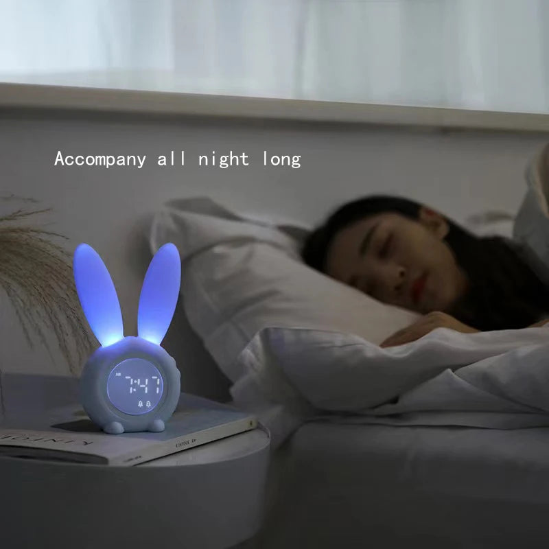 Home Timed Alarm Clock Silicone Rabbit Light