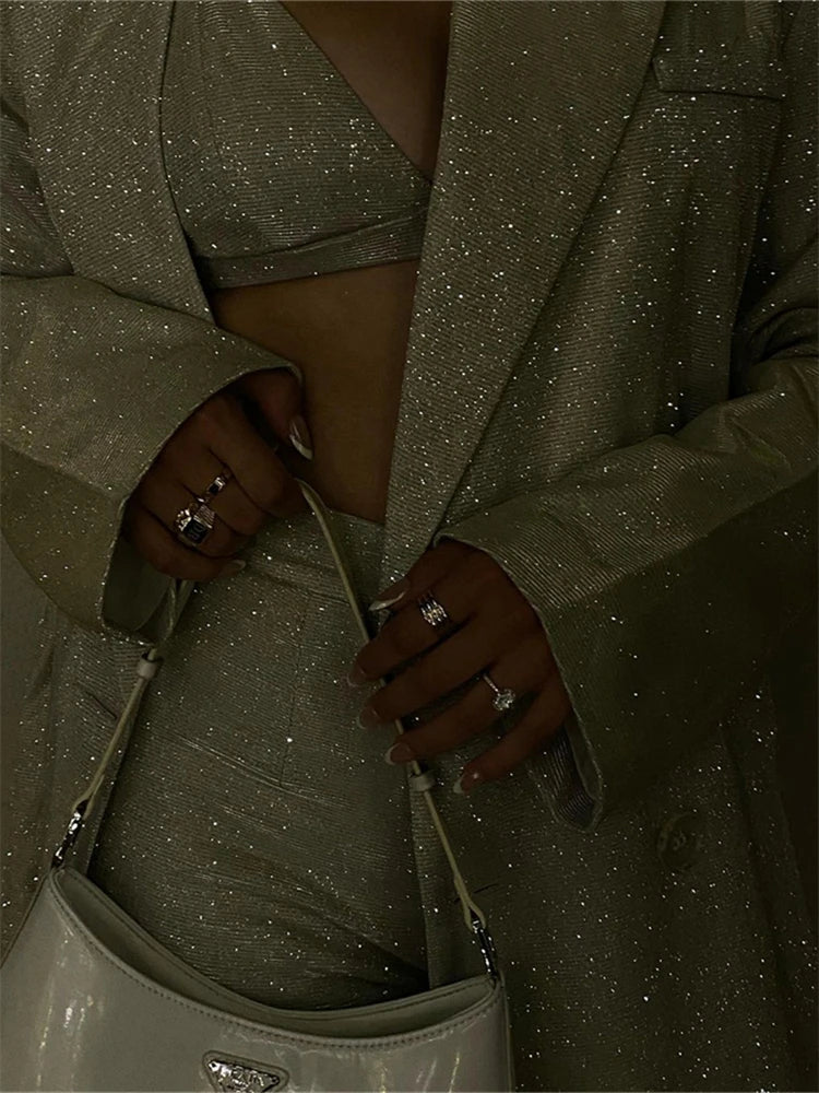 Sparkly Oversized Blazer Sets