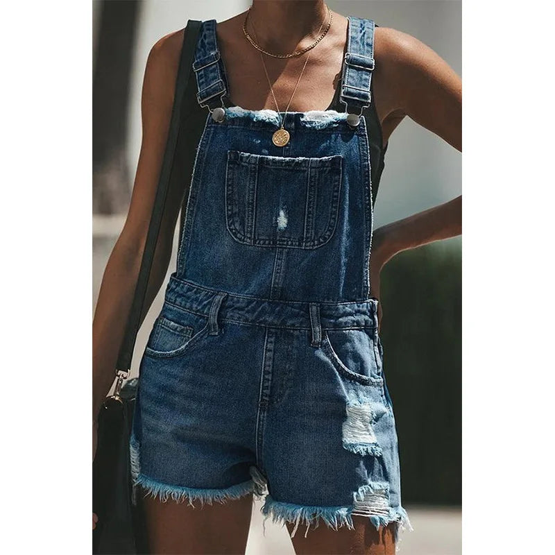 Short Denim Overalls