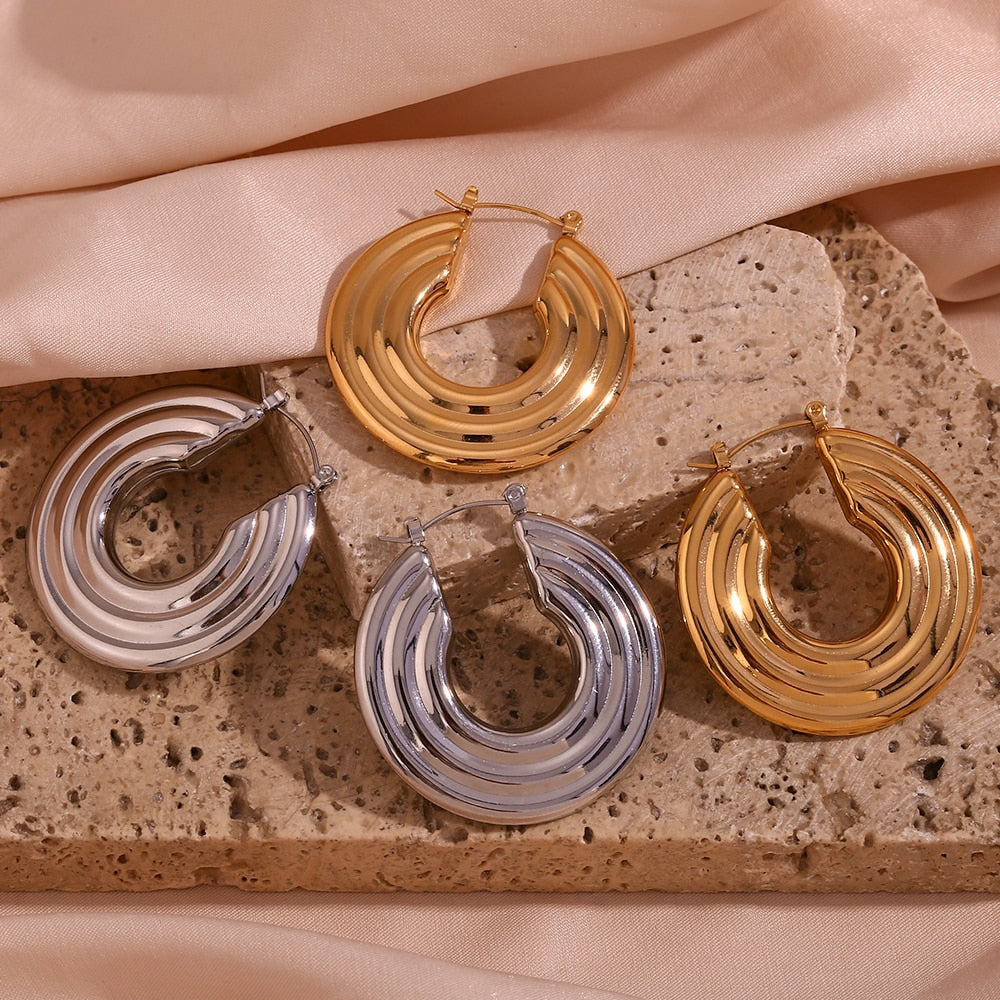 Circles Hollow Hoop Earrings