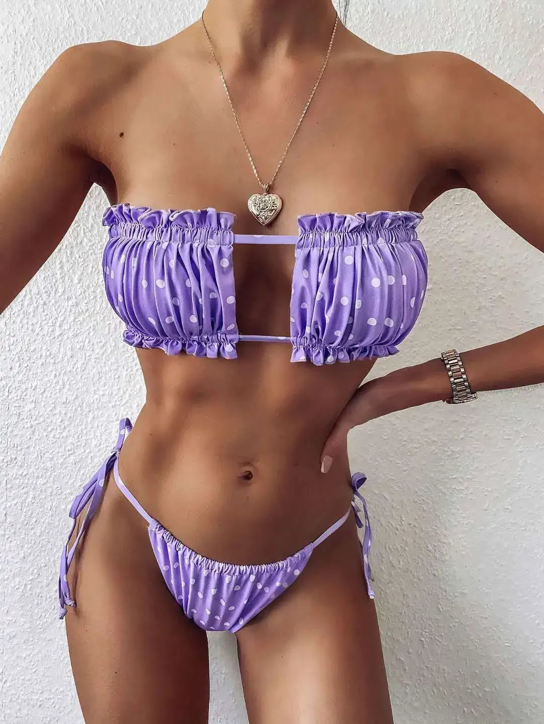 Pleated Printed Swimsuit