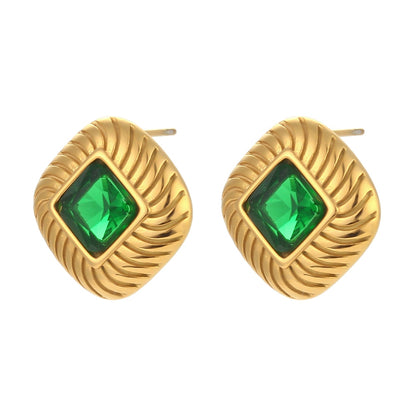 Stone Stud Earrings