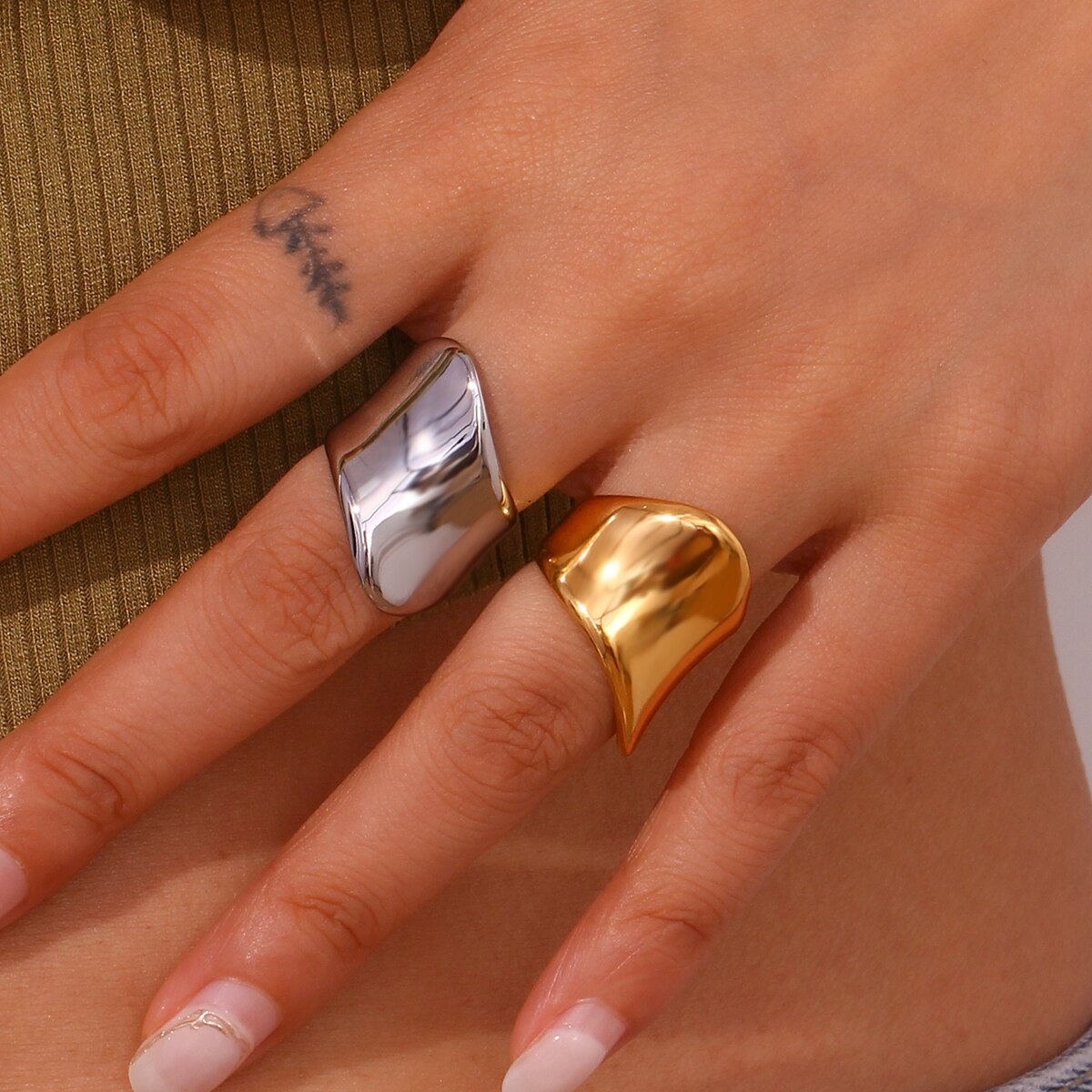 Golden Silver Color Rings