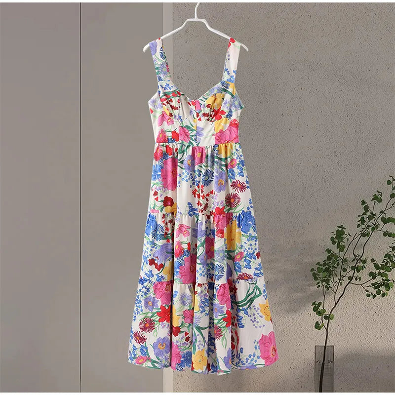 Flower Slip Midi Dress