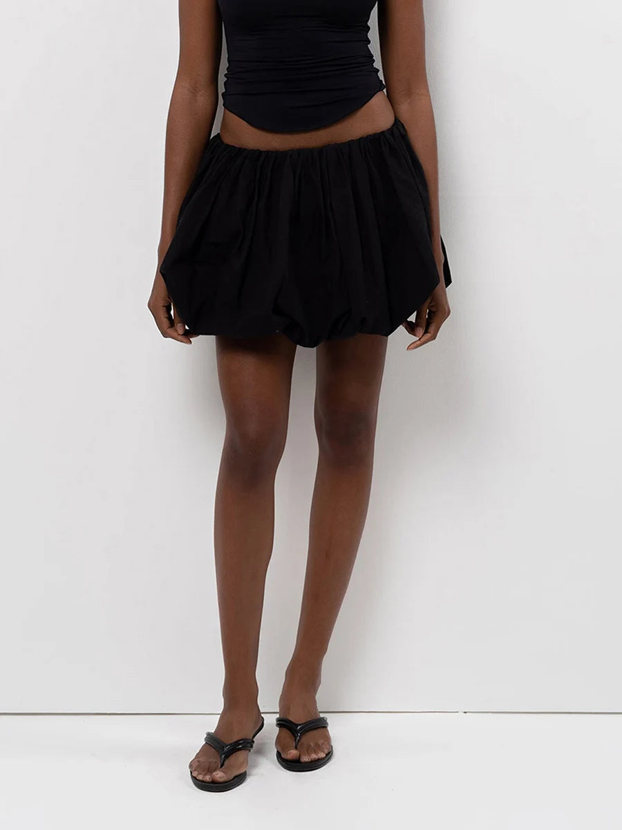 Ruffle Hem A Line Puffy Mini Skirts