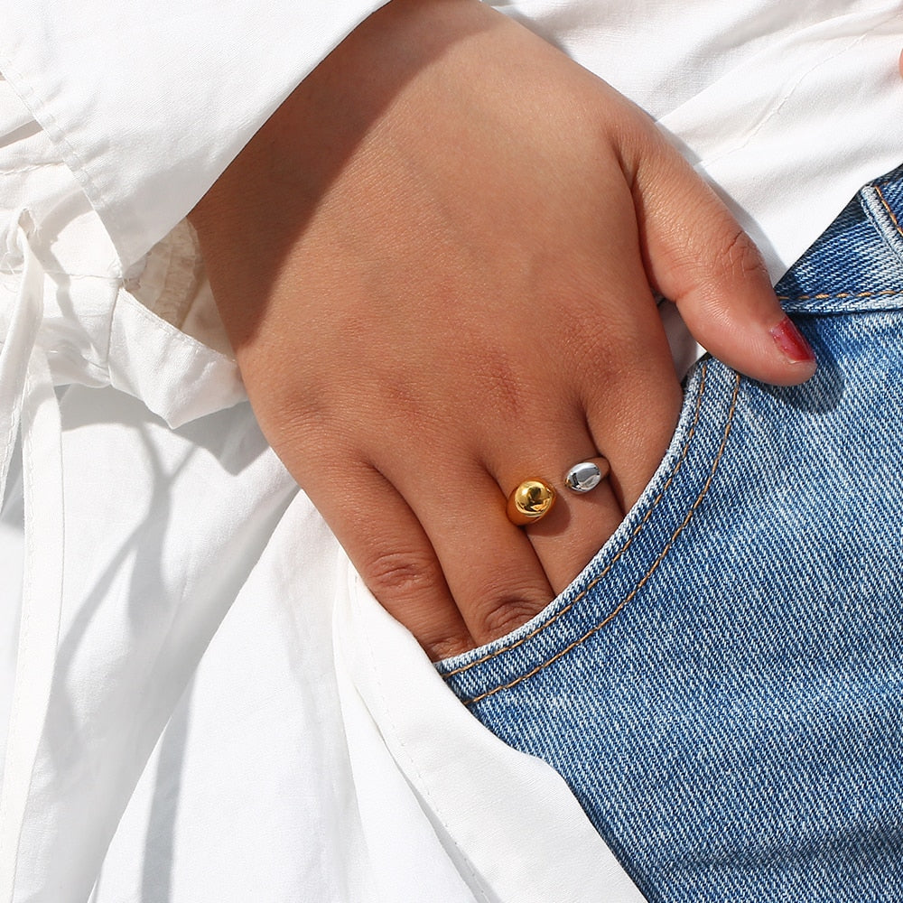 Waterdrop Gold&Silver Rings