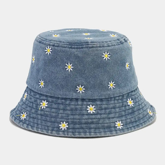 Flower Embroidery Bucket Hat