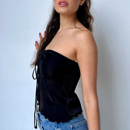 Sleeveless Off Shoulder Tops side black