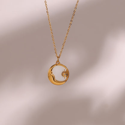 Moon Star Circle Necklace